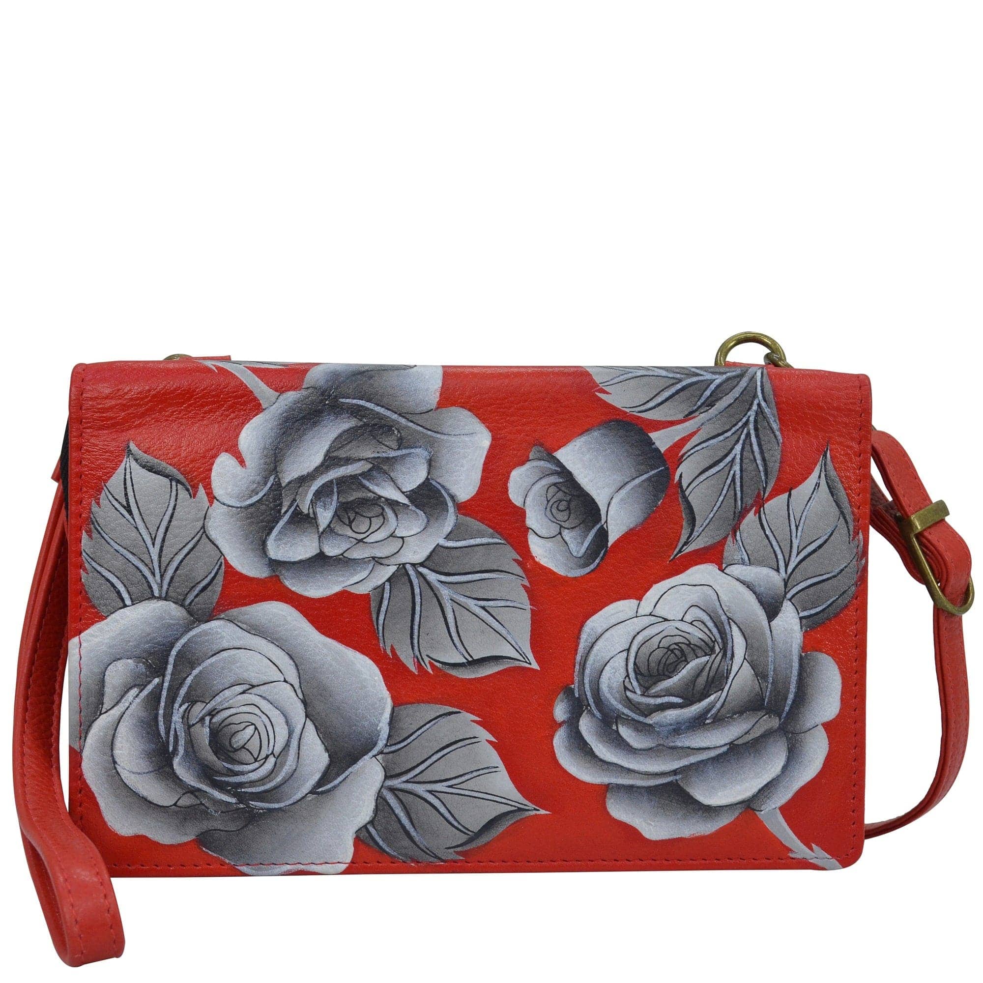 Romantic Rose Red 4 In 1 Organizer Crossbody/Belt Bag/Clutch/Wristlet - 1903