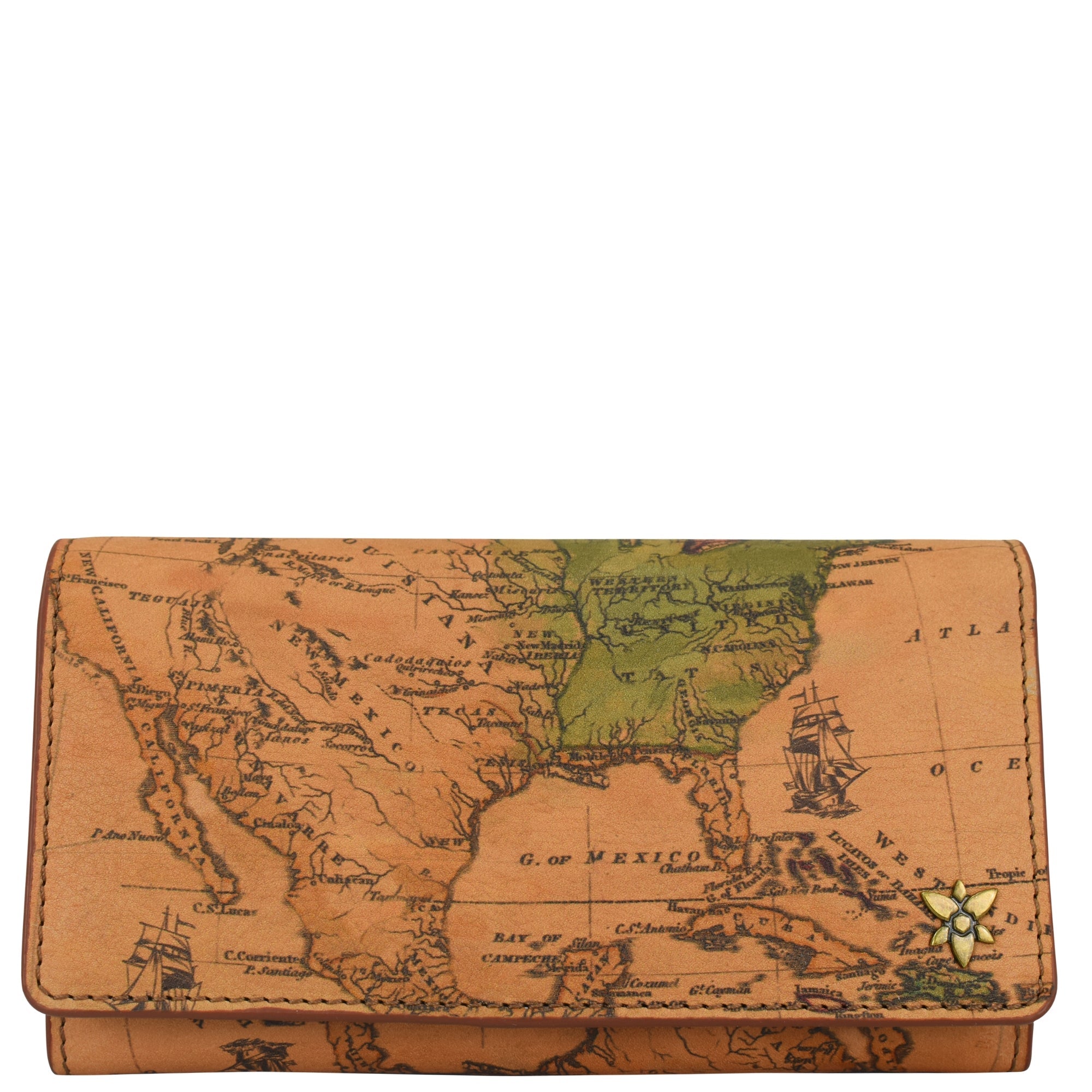 Heritage Leather Accordion Flap Wallet - 1975