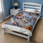 Calaveras de Azúcar Velveteen Plush Blanket