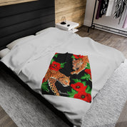 Enigmatic Leopard Velveteen Plush Blanket
