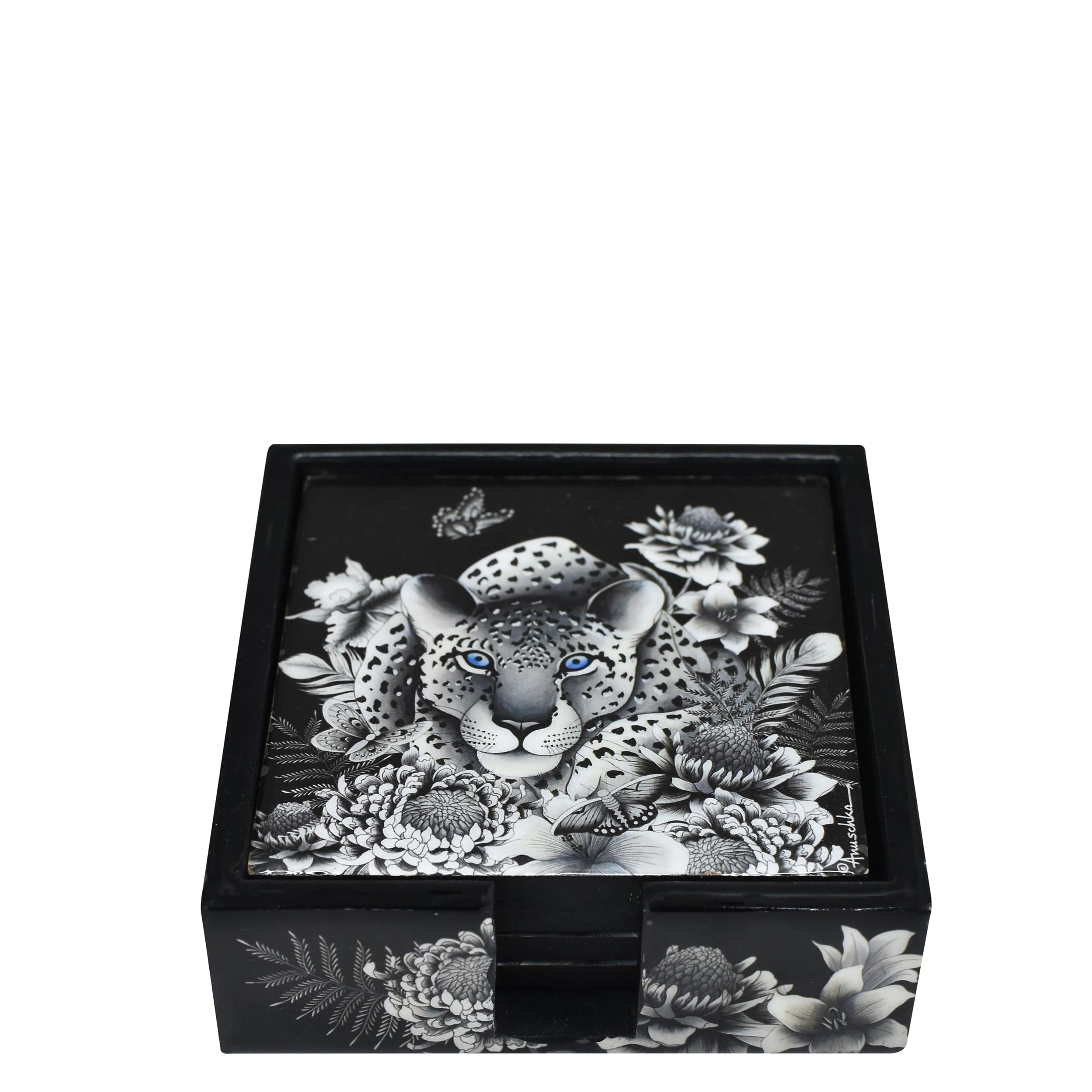 Set of 4 Wooden Printed Square Coasters (Revive Collection) - 25000-B