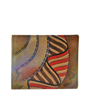 Anuschka Style 3001, handpainted Two Fold Organizer Men's Wallet. Desert Safari painting