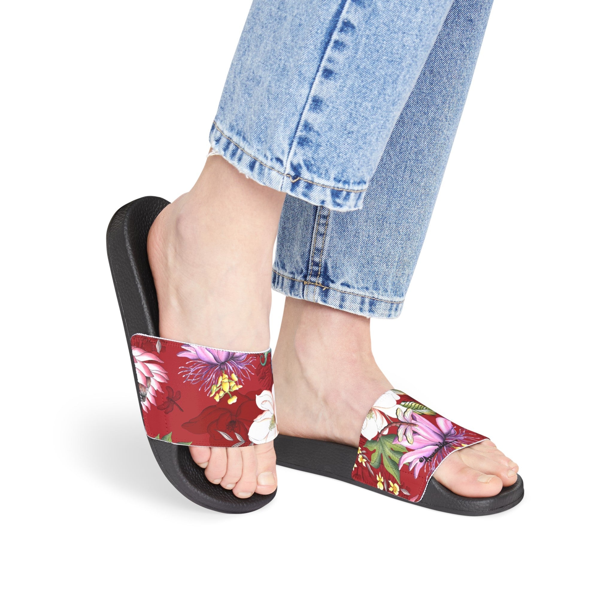 Crimson Garden Slide Sandals