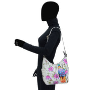 Classic Hobo With Studded Side Pockets - 433 - Anuschka