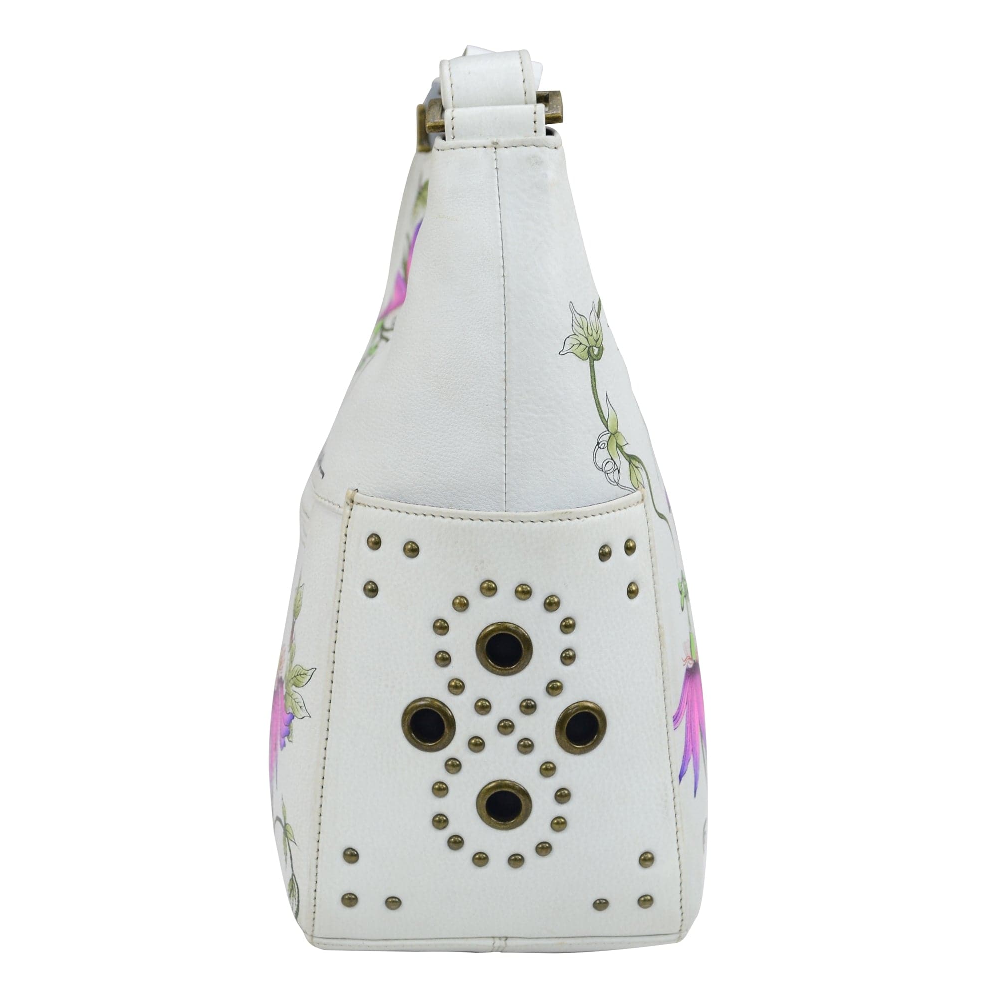 Classic Hobo With Studded Side Pockets - 433 - Anuschka