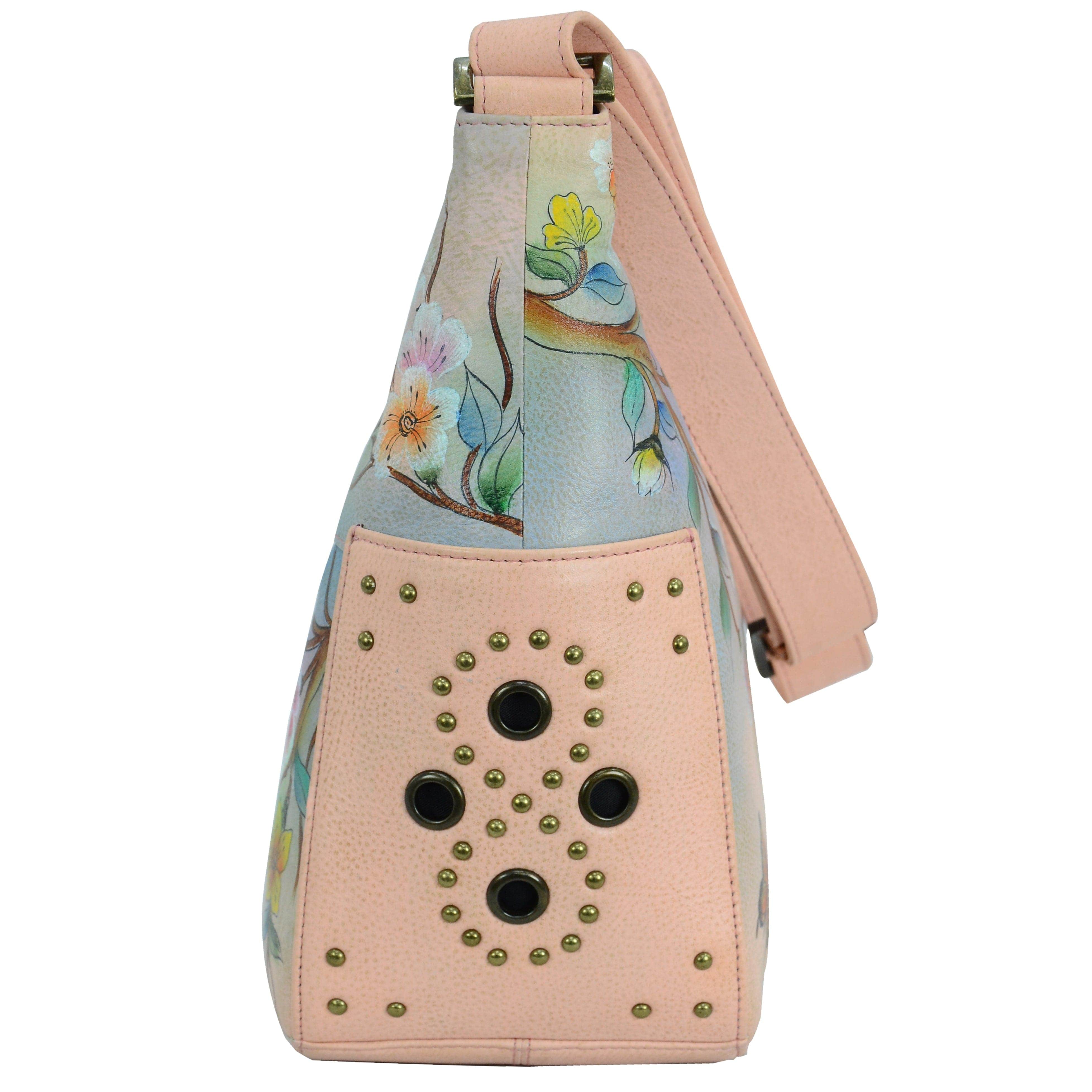 Classic Hobo With Studded Side Pockets - 433 - Anuschka