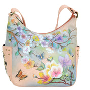 Japanese Garden Classic Hobo With Studded Side Pockets - 433