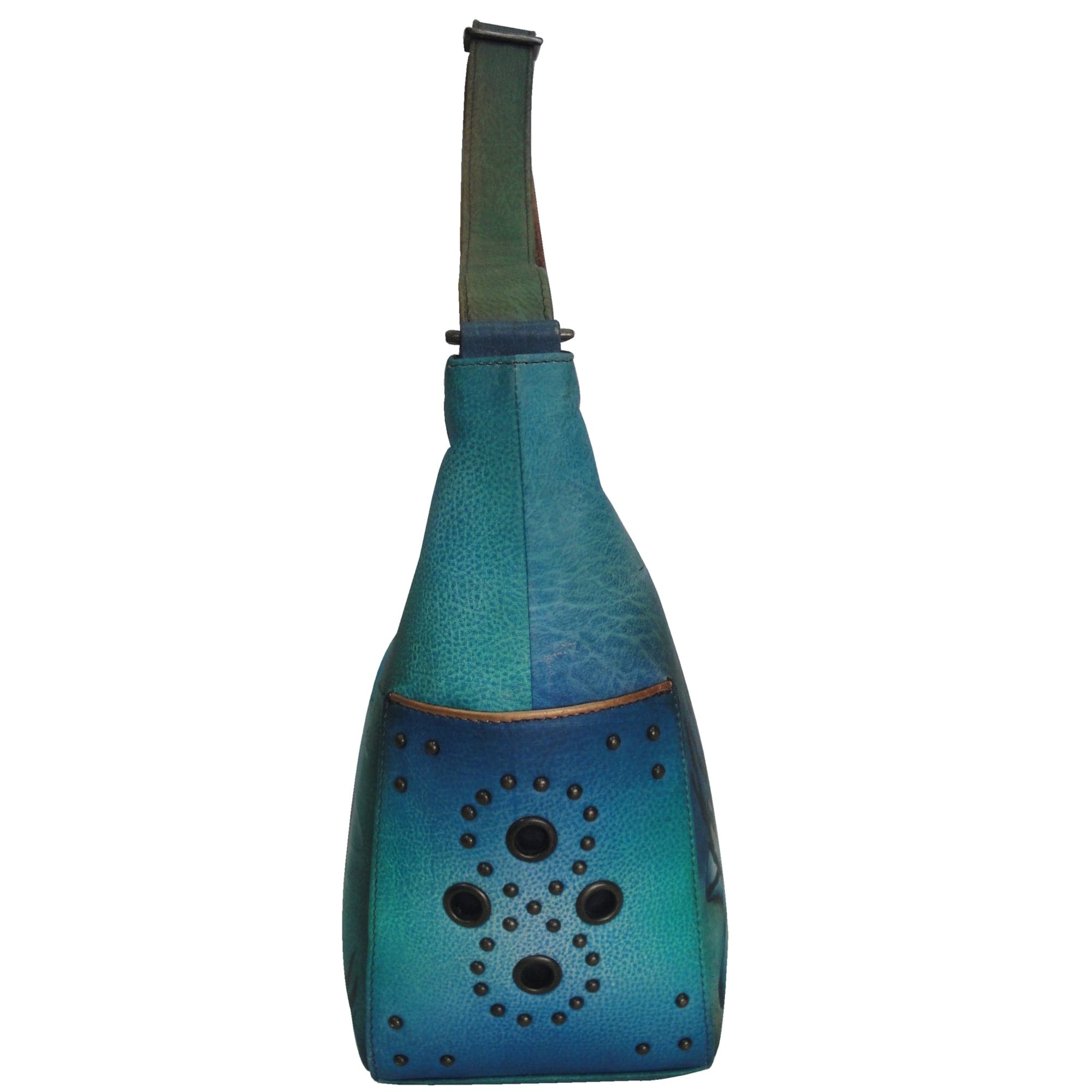 Classic Hobo With Studded Side Pockets - 433 - Anuschka