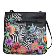 Playful Zebras Slim Crossbody With Front Zip - 452