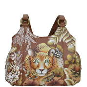 Cleopatra's Leopard Tan Triple Compartment Satchel - 469