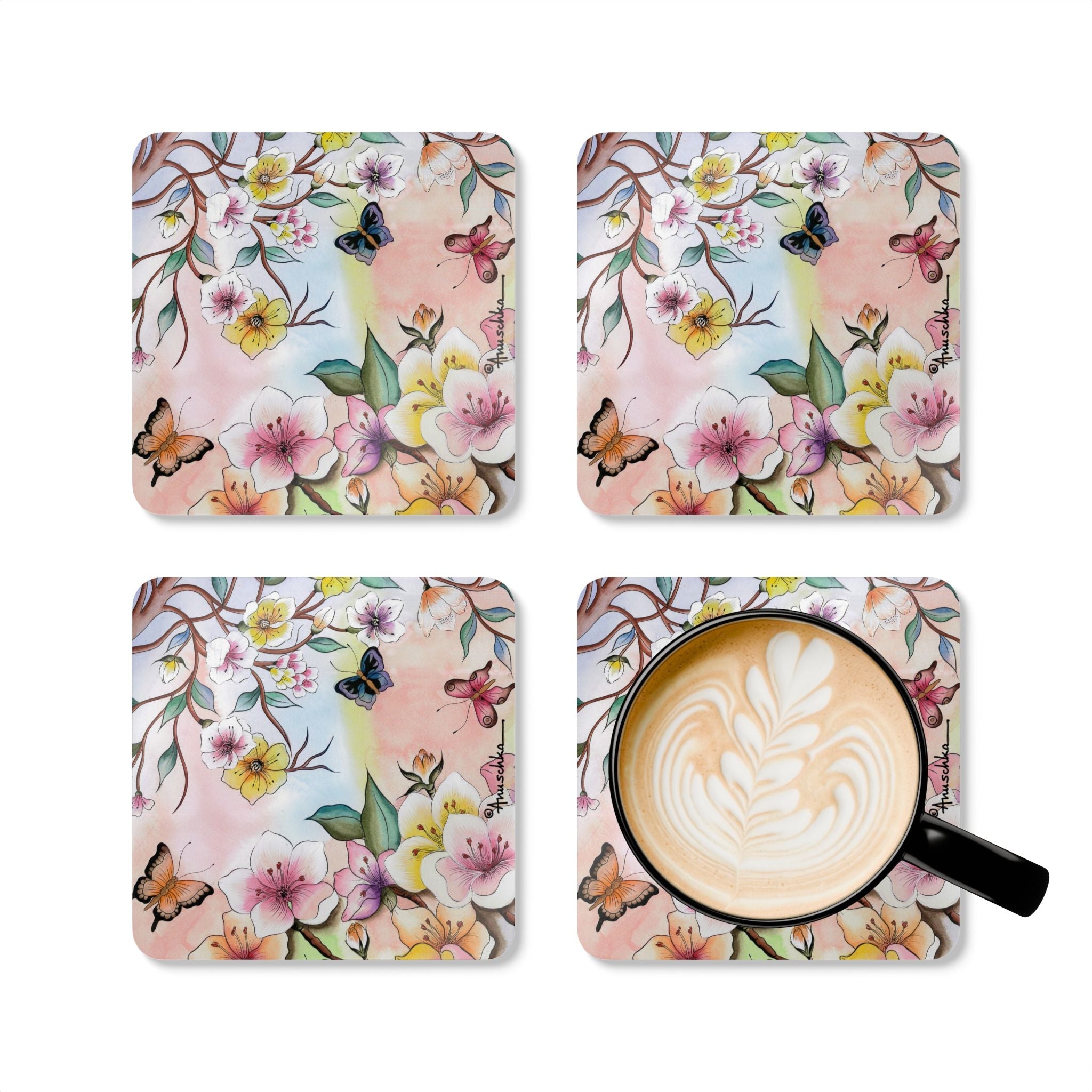 Japanese Garden Corkwood Coaster Set