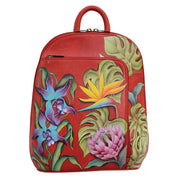 Anuschka Style 487, handpainted Sling-Over Travel Backpack. Island Escape painting