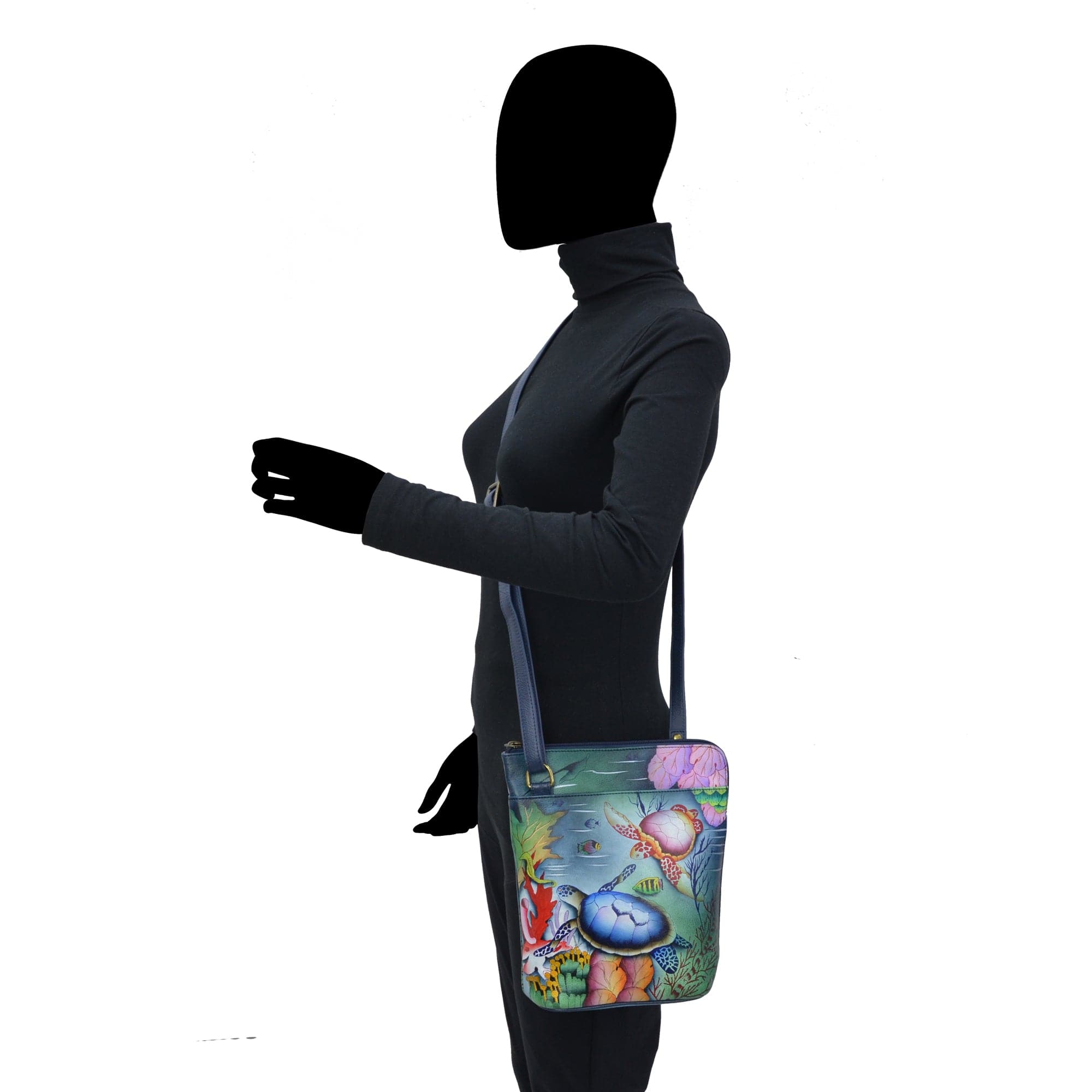 Organizer Crossbody With Extended Side Zipper - 493 - Anuschka