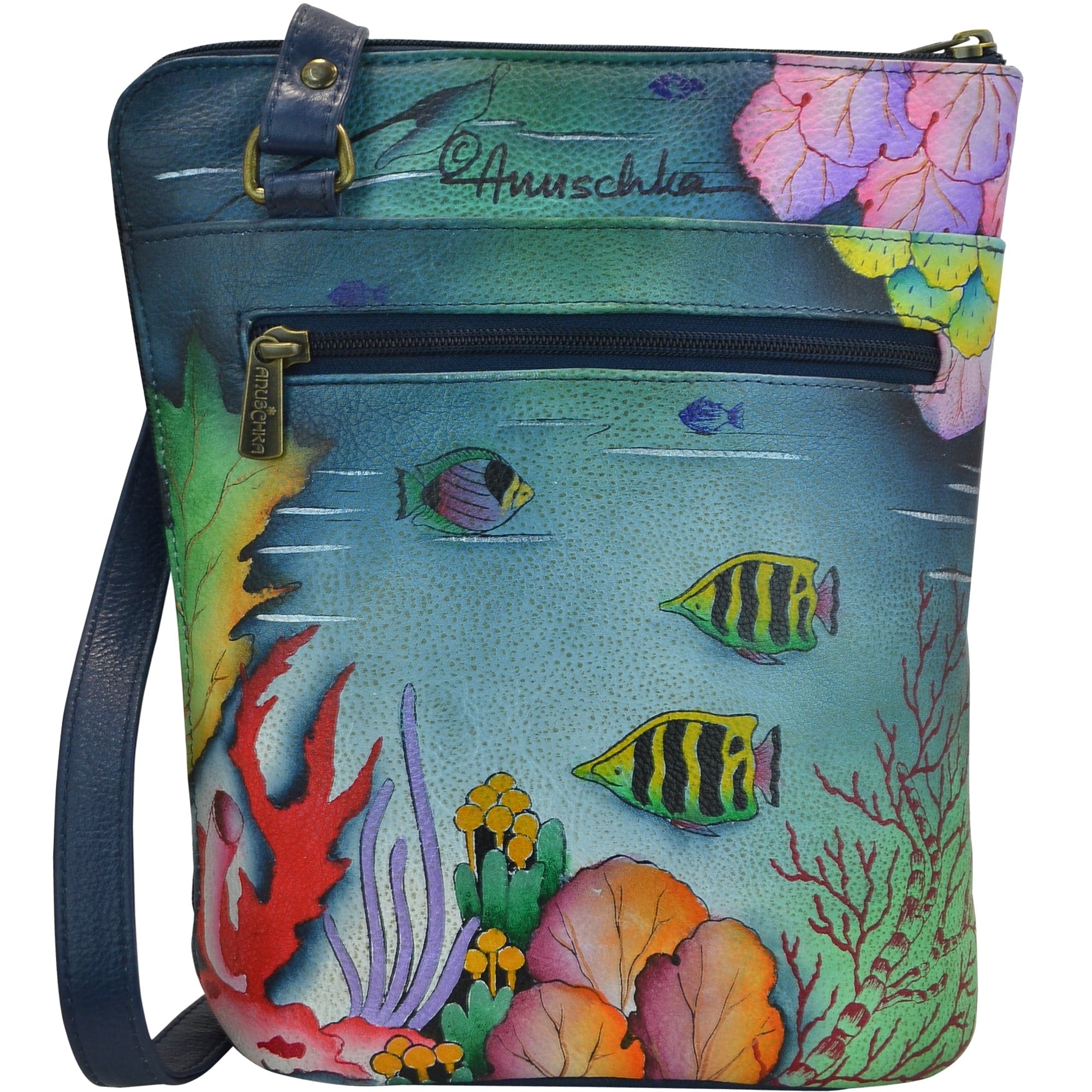 Organizer Crossbody With Extended Side Zipper - 493 - Anuschka