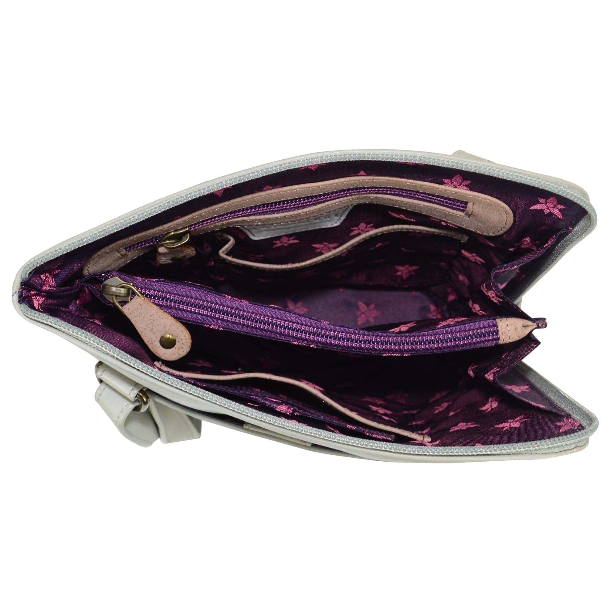 Organizer Crossbody With Extended Side Zipper - 493 - Anuschka