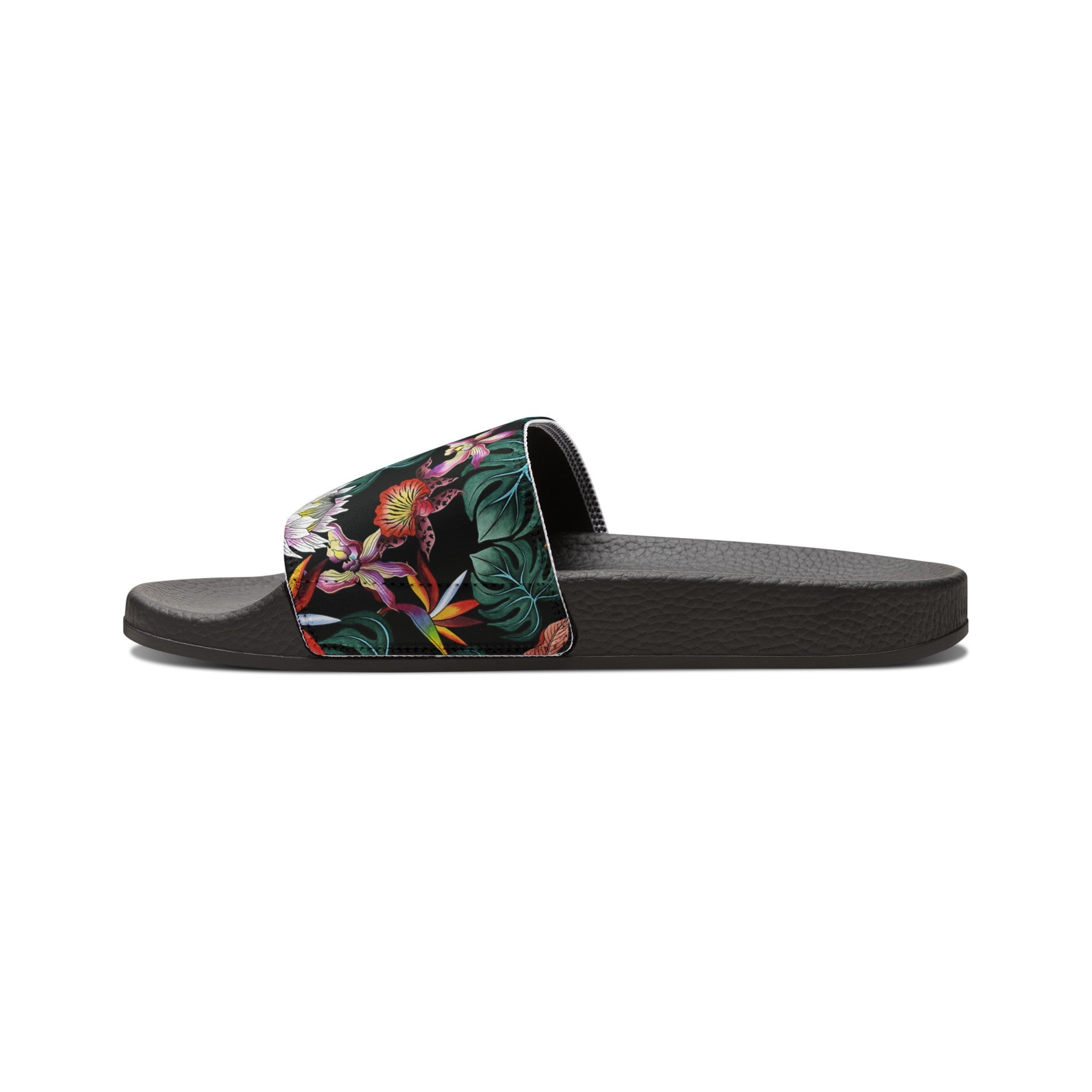 Island Escape Black Slide Sandals