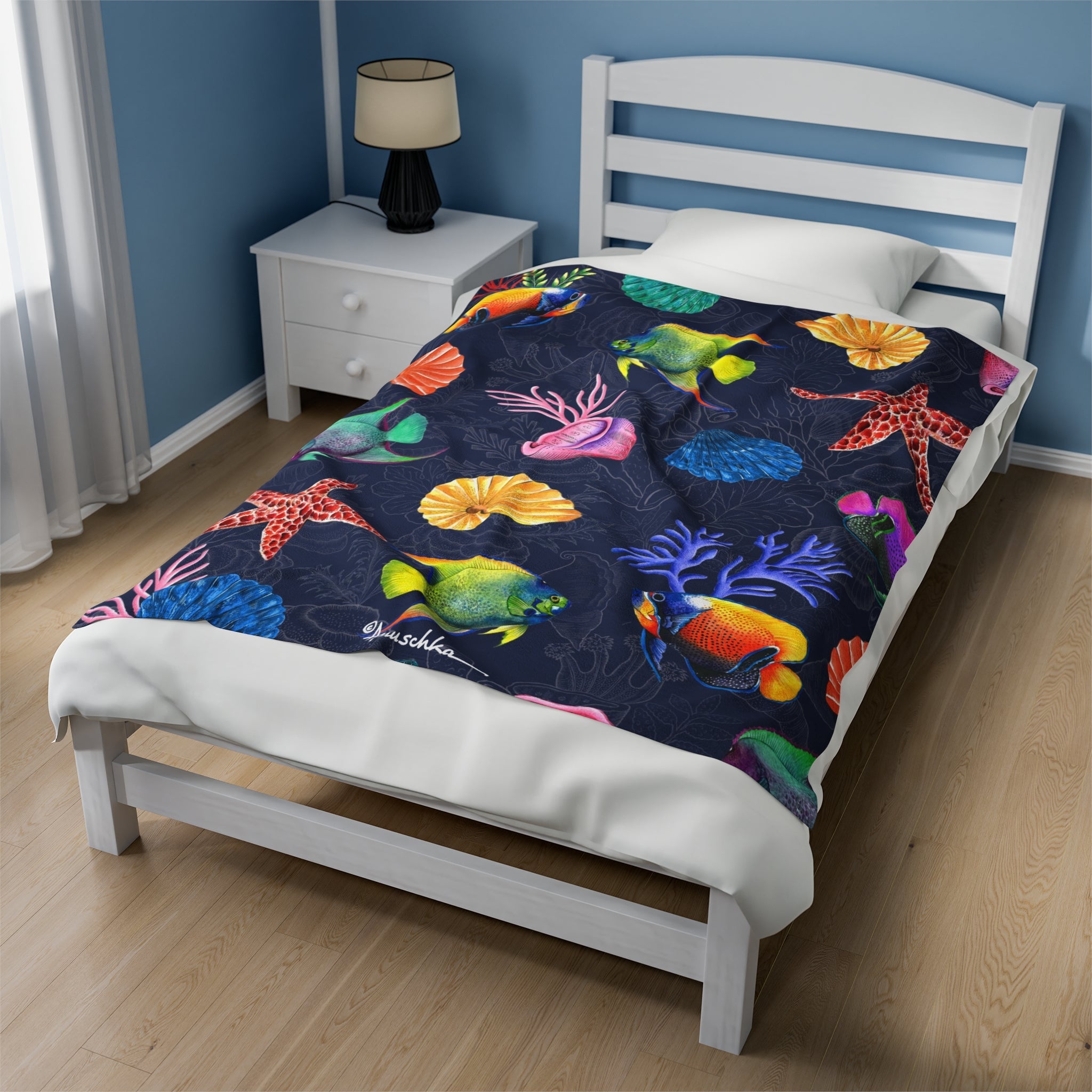 Mystical Reef Velveteen Plush Blanket