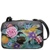 Anuschka Style 593, handpainted Convertible Travel Organizer. Vintage Bouquet painting