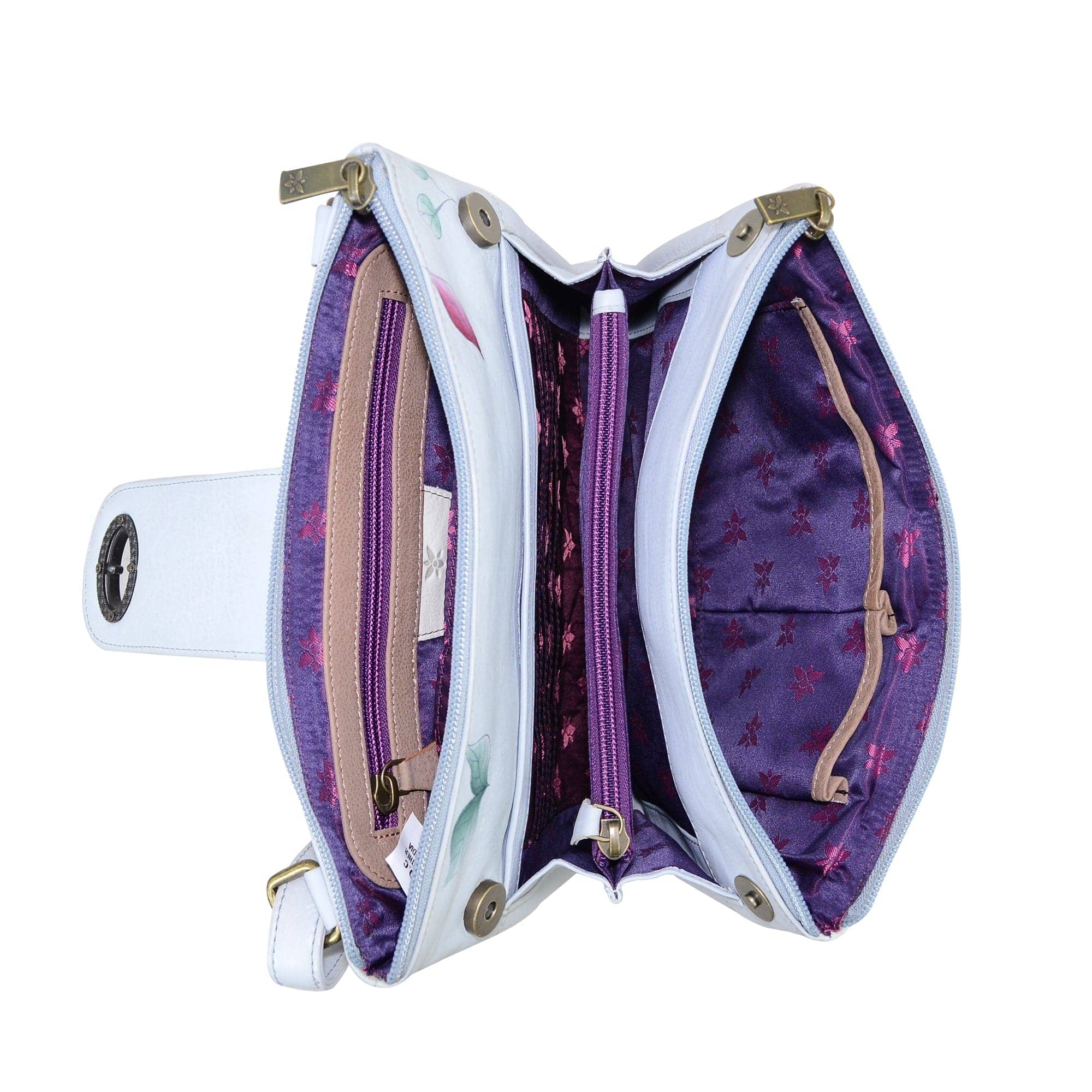 RFID Blocking Triple Compartment Crossbody Organizer - 595 - Anuschka