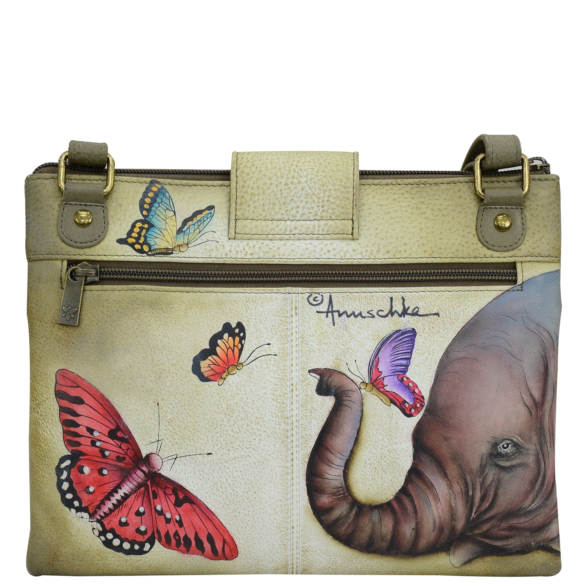 RFID Blocking Triple Compartment Crossbody Organizer - 595 - Anuschka