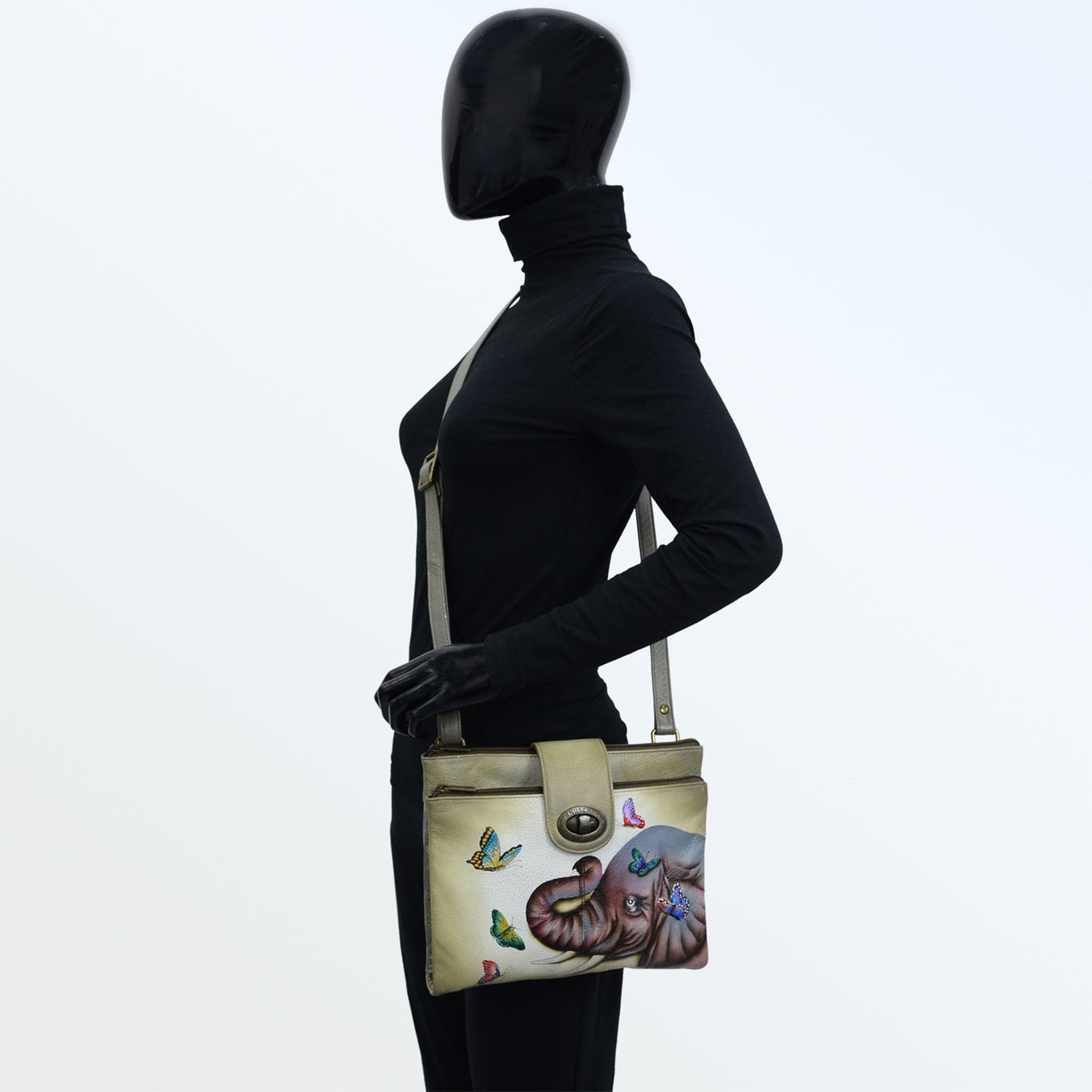 RFID Blocking Triple Compartment Crossbody Organizer - 595 - Anuschka