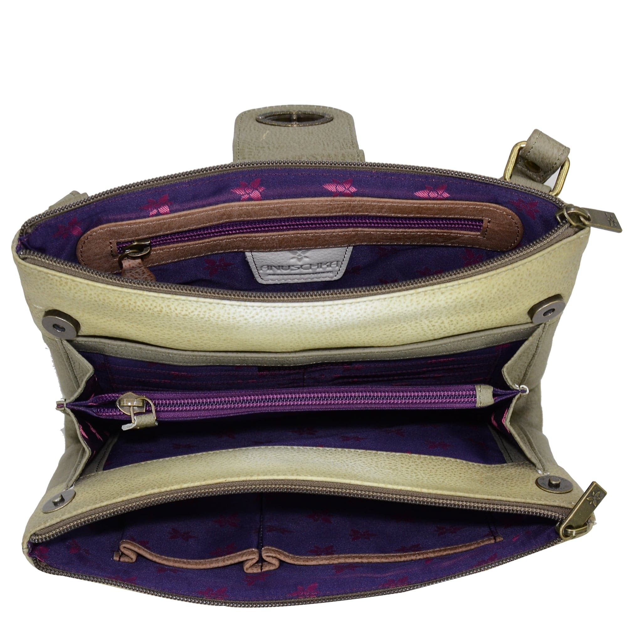 RFID Blocking Triple Compartment Crossbody Organizer - 595 - Anuschka