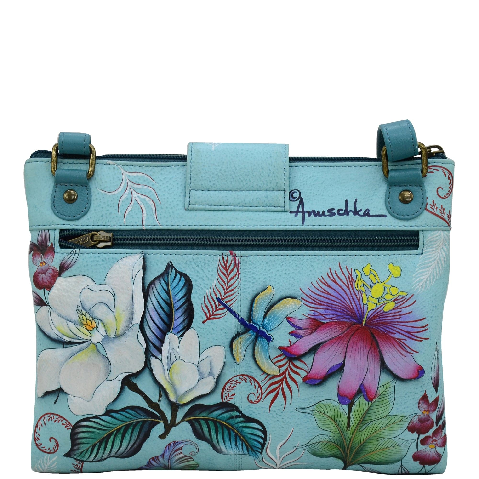 RFID Blocking Triple Compartment Crossbody Organizer - 595 - Anuschka