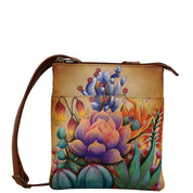 Anuschka Style 596, handpainted RFID Blocking Triple Compartment Travel Organizer. Desert Sunset painting