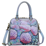 Anuschka Style 606, handpainted Zip Around Convertible Satchel. Hypnotic Hydrangeas painting