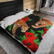 Enigmatic Leopard Velveteen Plush Blanket