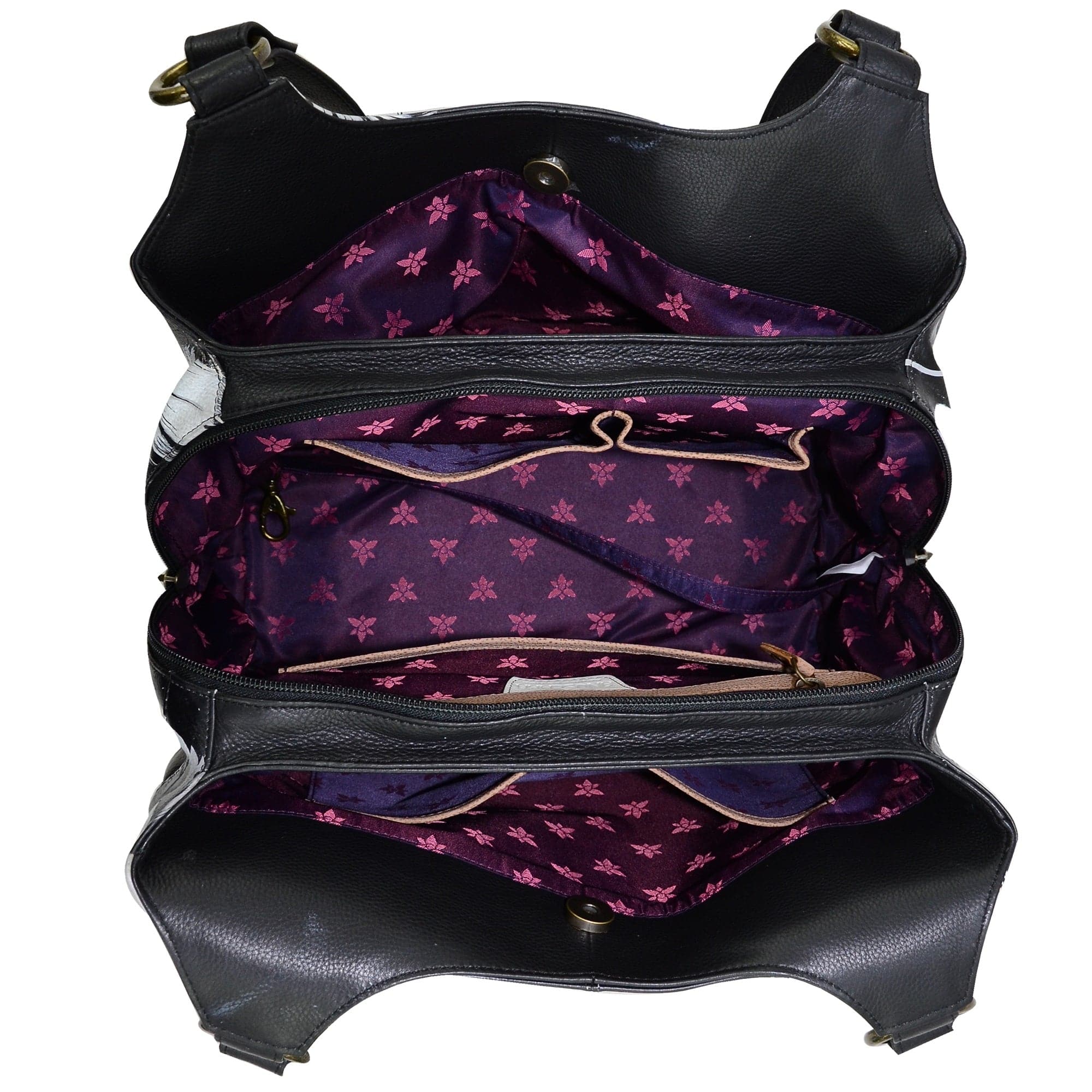 Triple Compartment Large Satchel - 652 - Anuschka