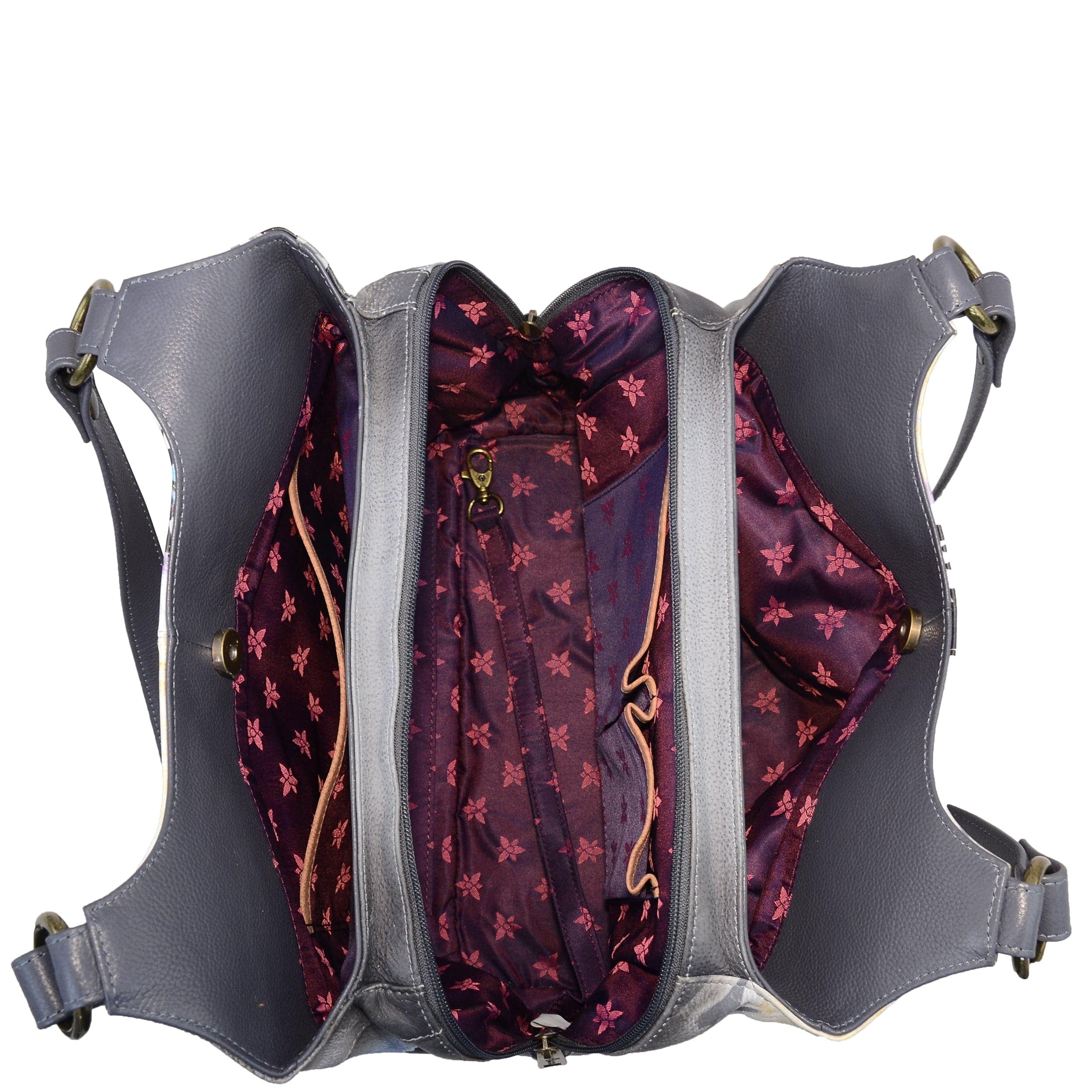 Triple Compartment Large Satchel - 652