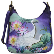 Peaceful Garden Convertible Slim Hobo With Crossbody Strap - 662