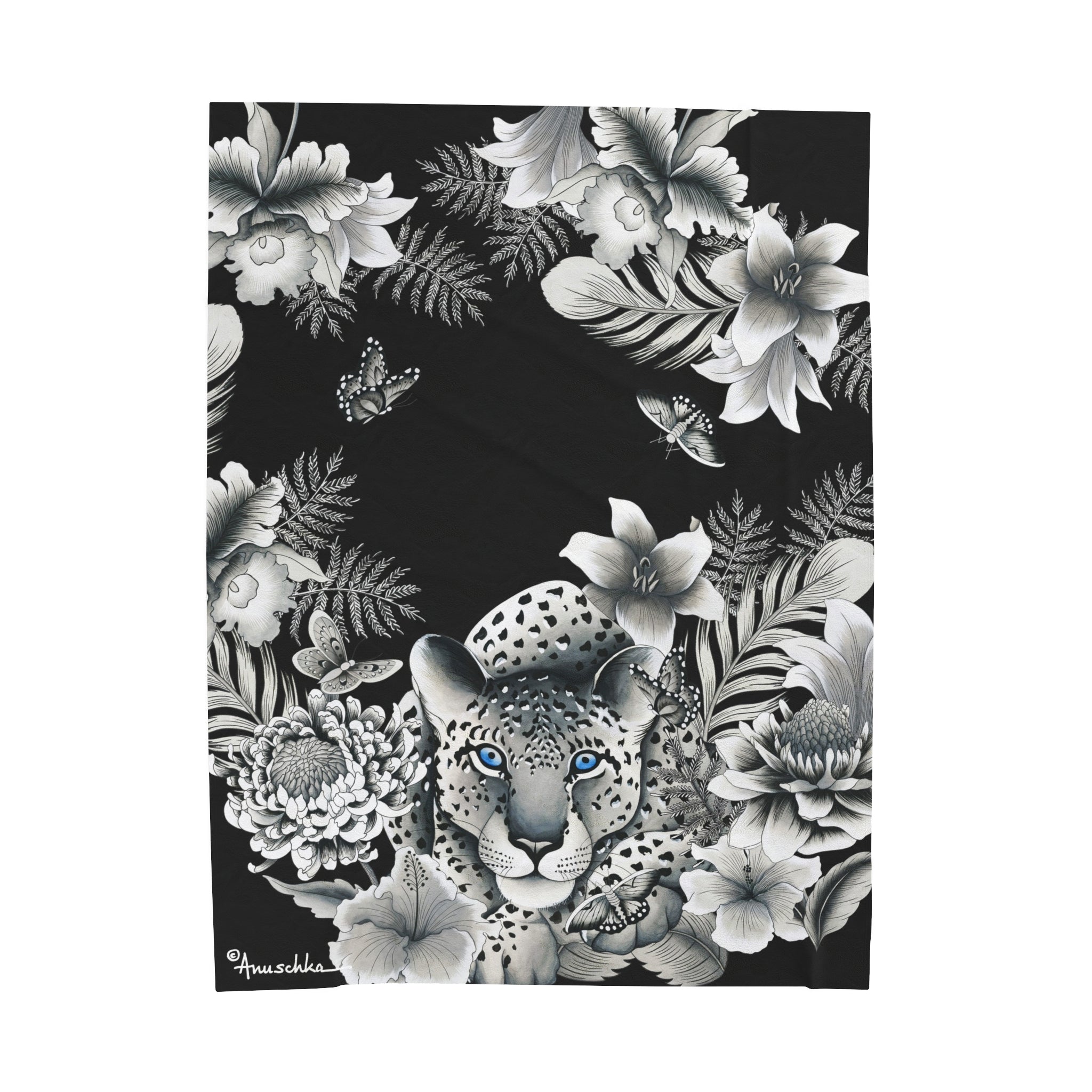 Cleopatra's Leopard Velveteen Plush Blanket