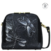 Tooled Dragonfly Meadow Pewter Zip Around Travel Organizer - 668