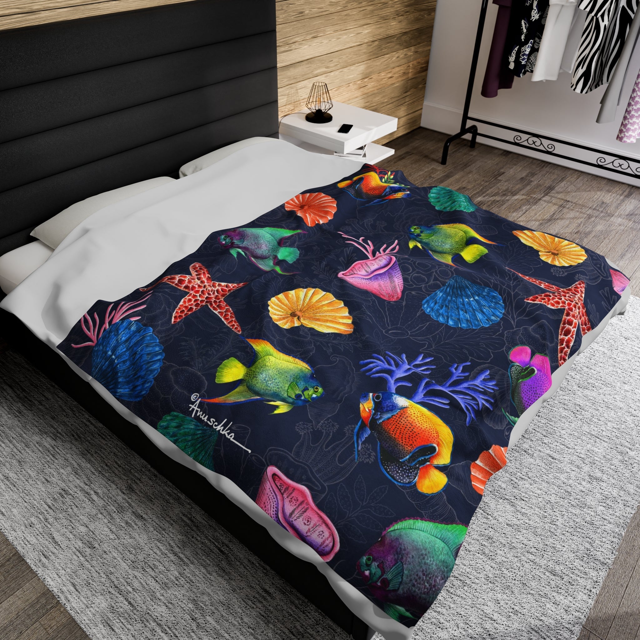 Mystical Reef Velveteen Plush Blanket
