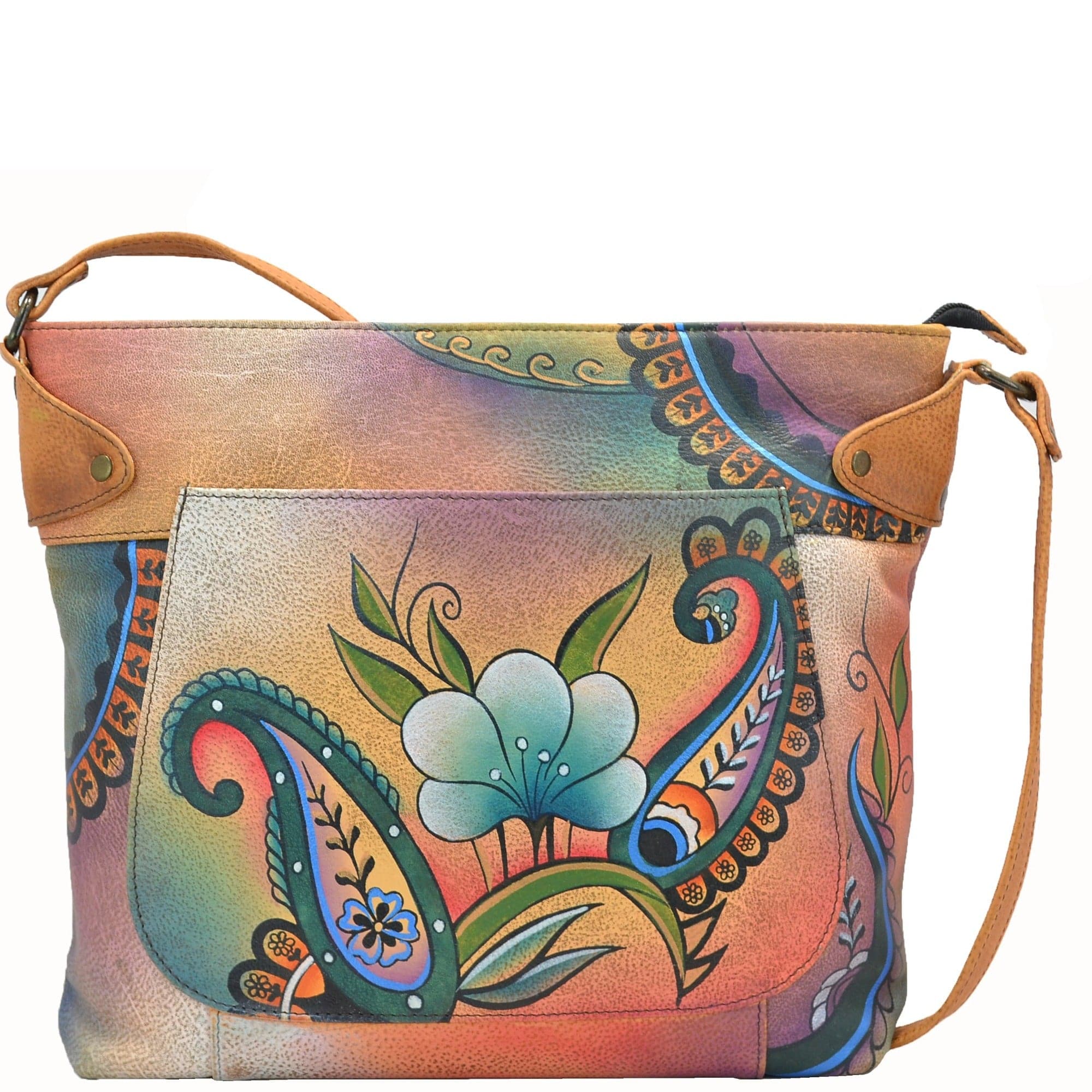Floral Paisley Convertible Tote - 8037