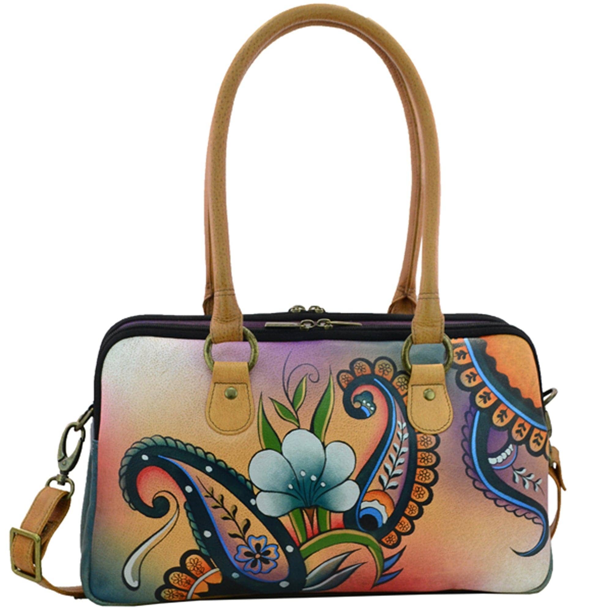 Floral Paisley Multi Compartment Satchel - 8038