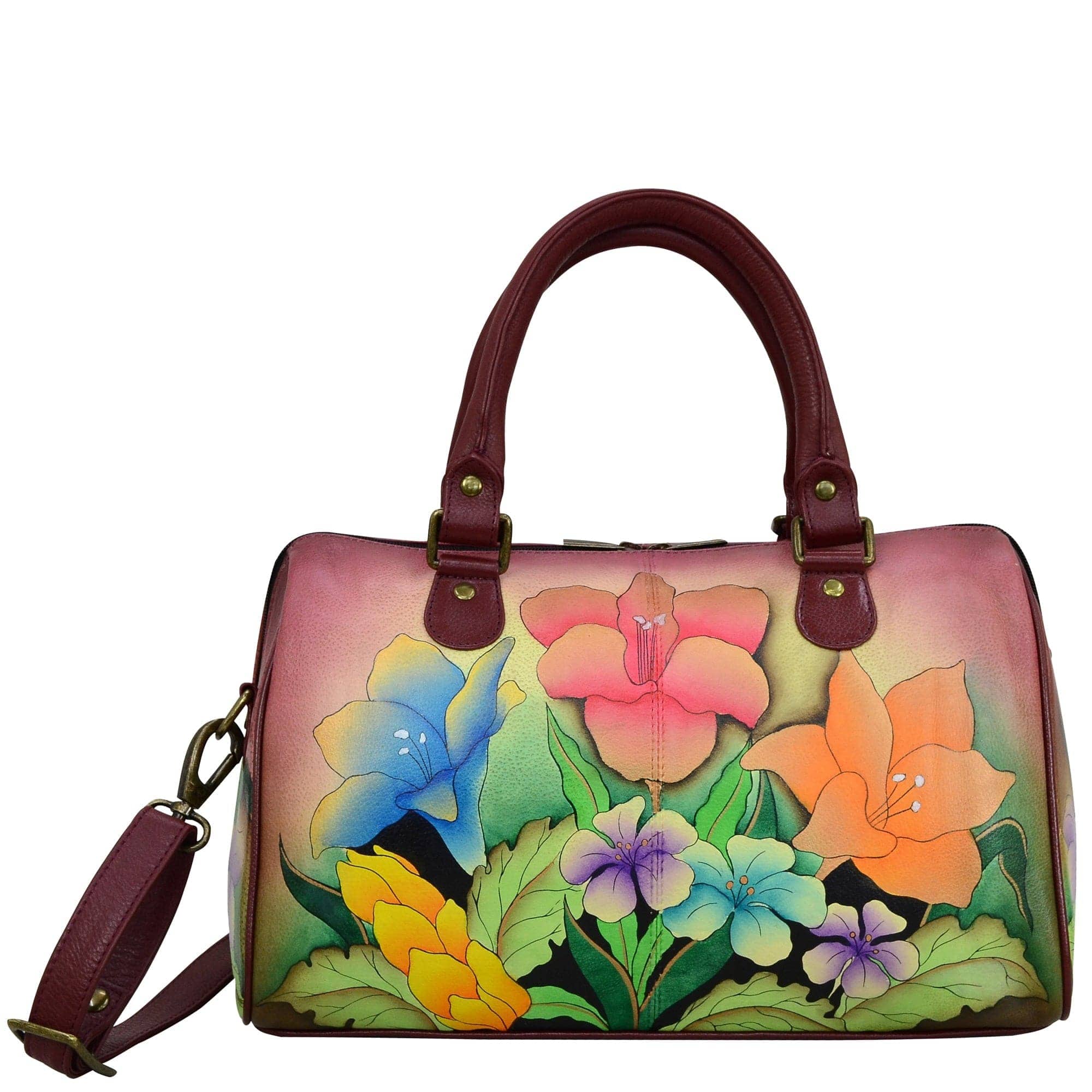 Mediterranean Garden Zip Around Satchel - 8039