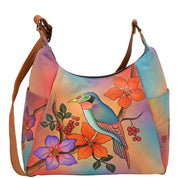 Bird on a Branch Large Multi Pocket Hobo - 8060
