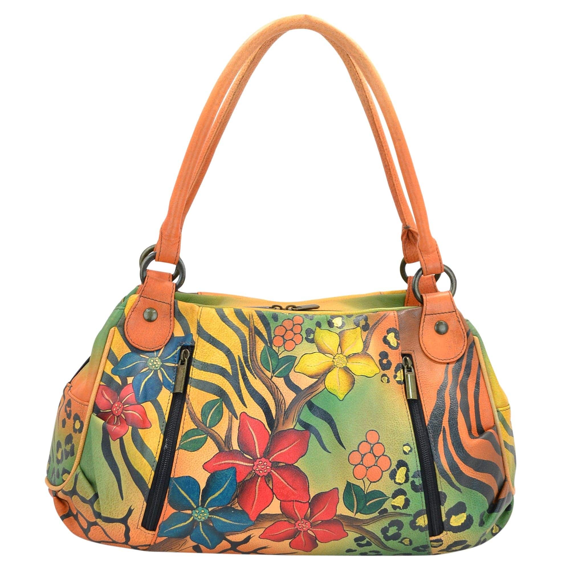 Safari Bloom Ruched Satchel - 8064