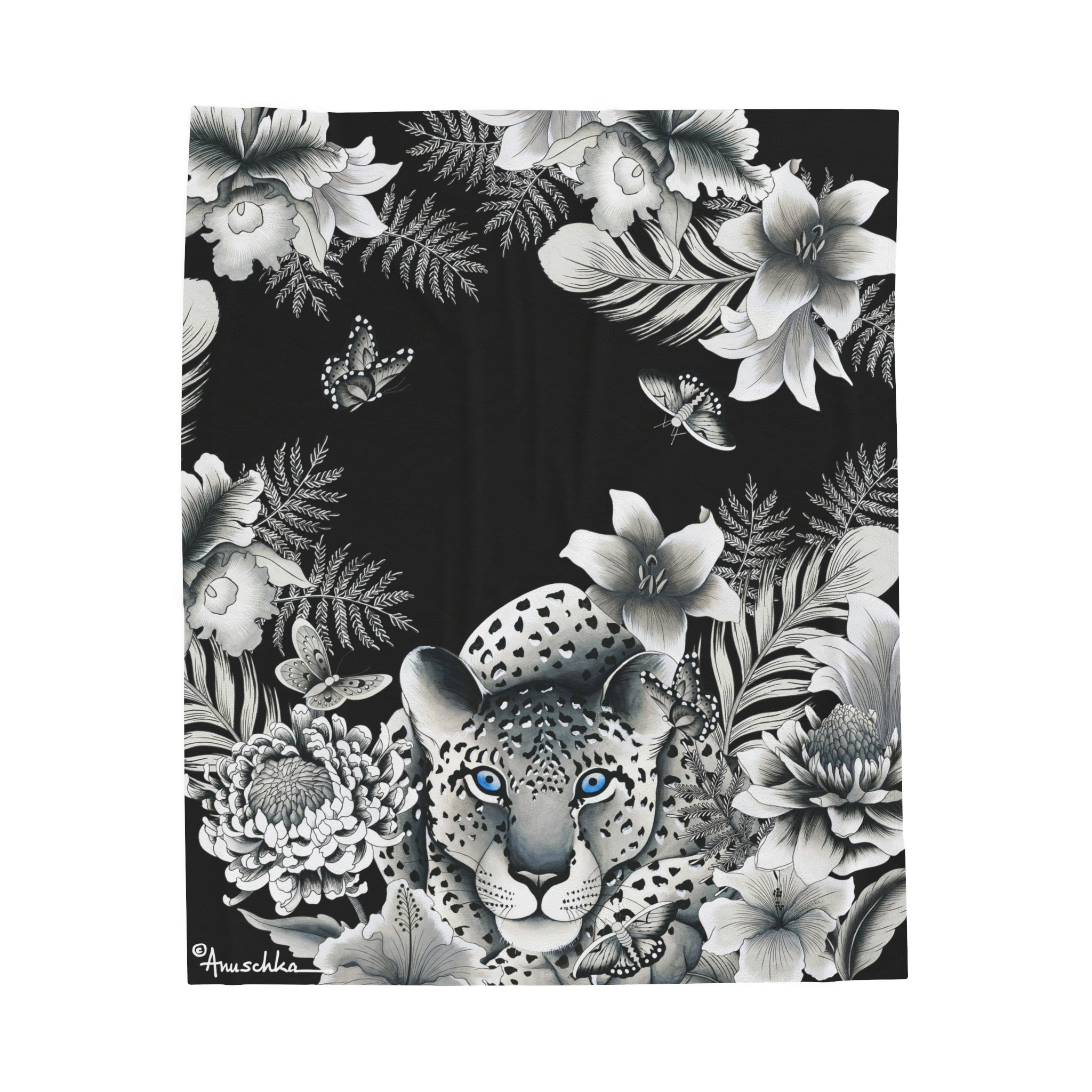 Cleopatra's Leopard Velveteen Plush Blanket