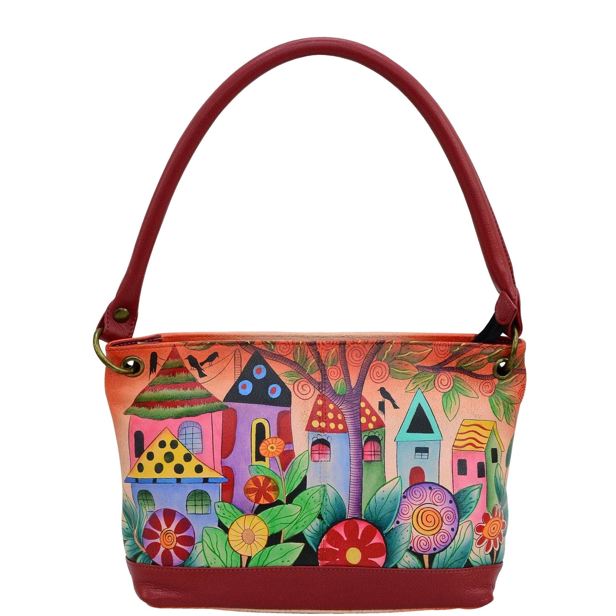 wine color. Featuring inside zippered wall pocket, two multipurpose pockets, rear full length zippered pocket and slip in cell pocket.