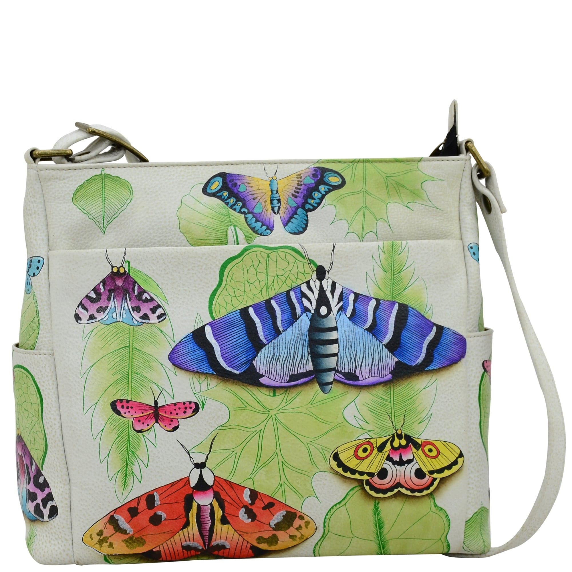 Vintage Botanical Crossbody with Side Pockets - 8356