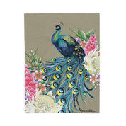 Regal Peacock Velveteen Plush Blanket