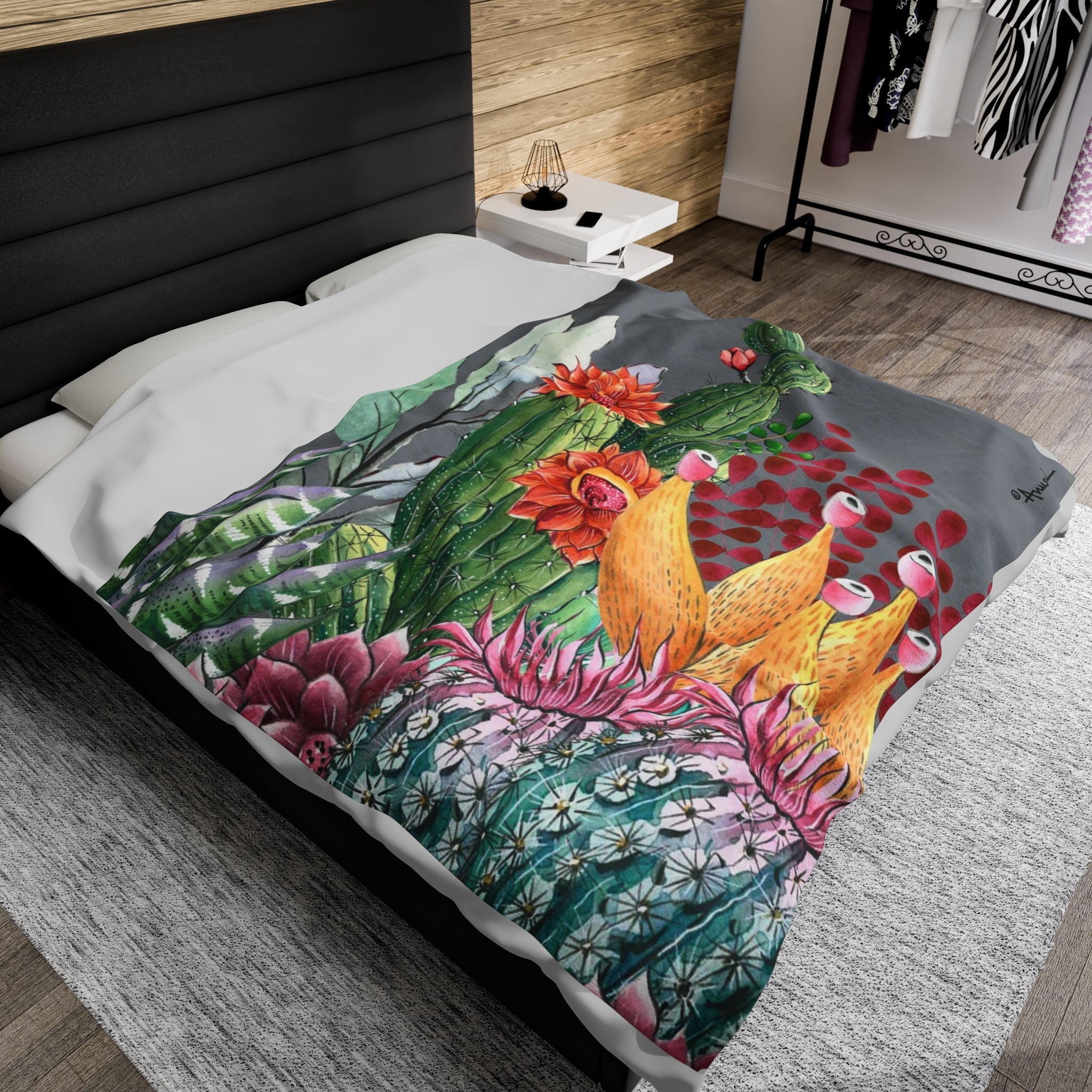 Desert Garden Velveteen Plush Blanket