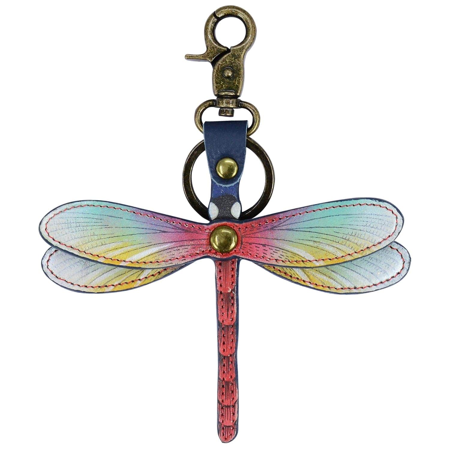 Wondrous Wings-Painted Leather Bag Charm-K0021- Keycharms