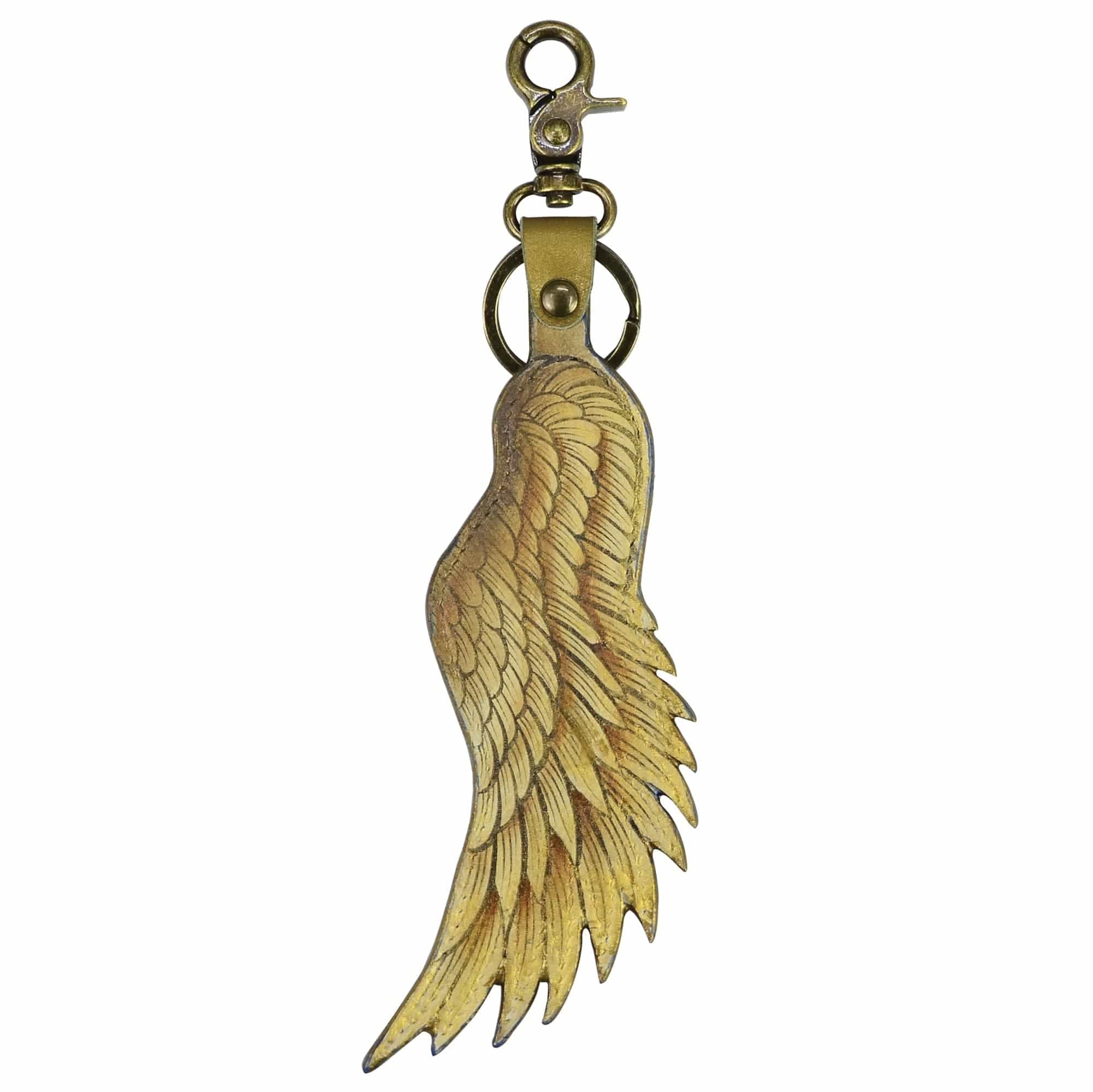 Angel Wings-Painted Leather Bag Charm-K0029- Keycharms
