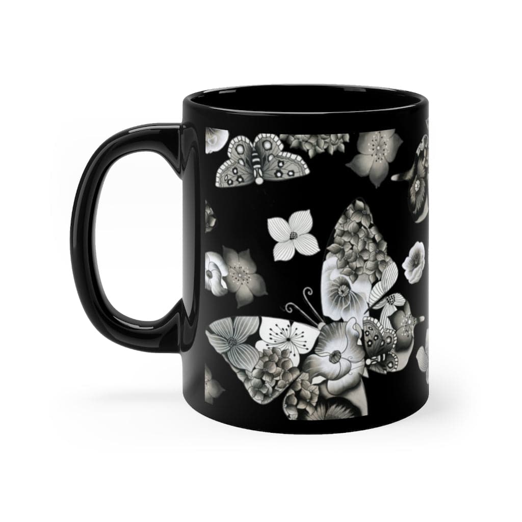 Butterfly Mosaic Black Coffee Mug (11 oz.)