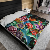 Vintage Bouquet Velveteen Plush Blanket